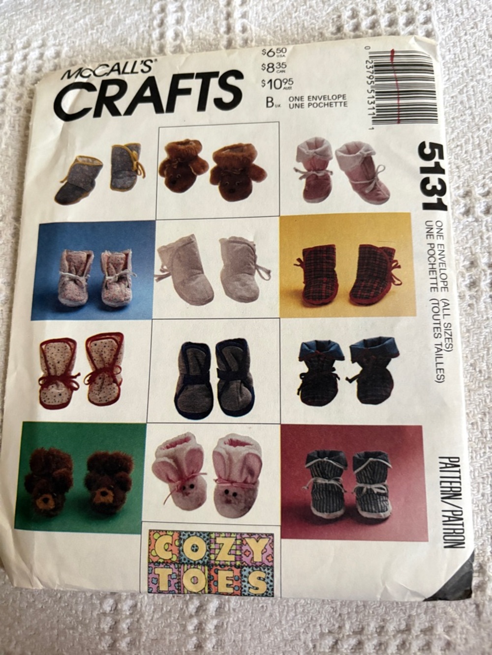 McCalls Crafts Pattern 5131 for Eight Baby Booties
